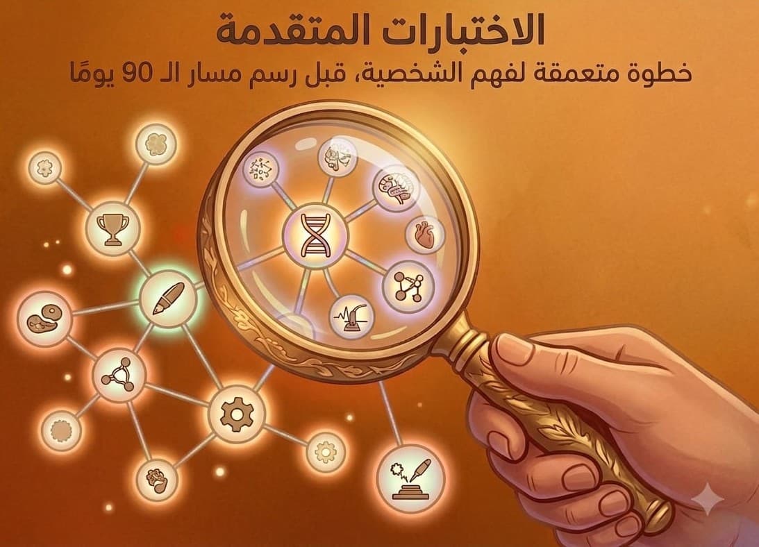 الاختبارات المتقدمة عدسة مكبرة فوق شبكة الـ DNA